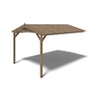 ALTANKA - Avant-toit en bois 4x2.76m pour le chalet de jardin 4m, traité, marron - DOS194 - vignette