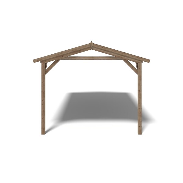 ALTANKA - Avant-toit en bois 4x2.76m pour le chalet de jardin 4m, traité, marron - DOS194 - large