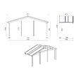 ALTANKA - Avant-toit en bois 6x2m pour le chalet de jardin 6m, couleur naturel - DOM553 - vignette