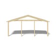 ALTANKA - Avant-toit en bois 6x2m pour le chalet de jardin 6m, couleur naturel - DOM553 - vignette
