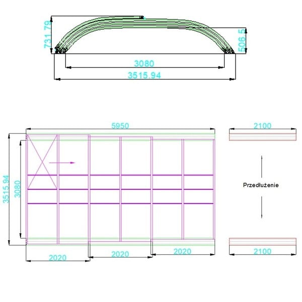 ALTANKA - Abri de piscine Horizon - 5.95x3.08 m - polycarbonate massif 3 mm - pour piscine BAS7305 - ECO335 - large