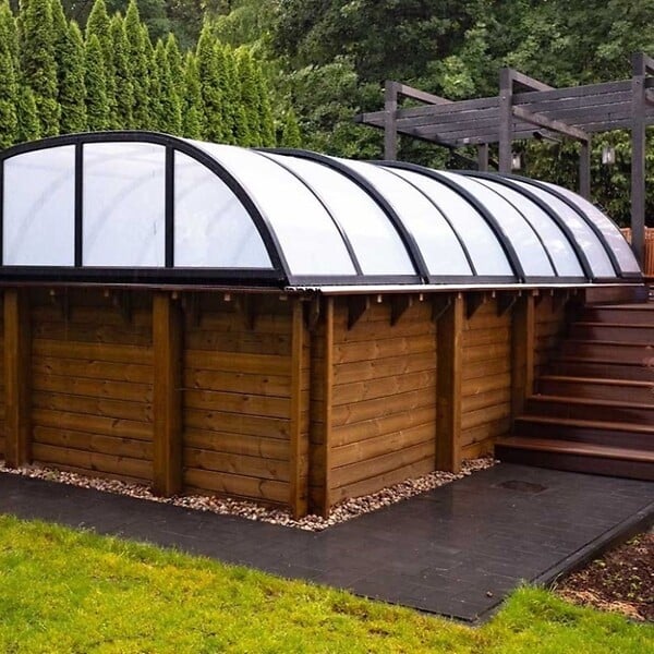 ALTANKA - Abri de piscine Horizon - 6.1x2.38 m - polycarbonate alvéolaire 8 mm - pour piscine BAS7306 - ECO306 - large