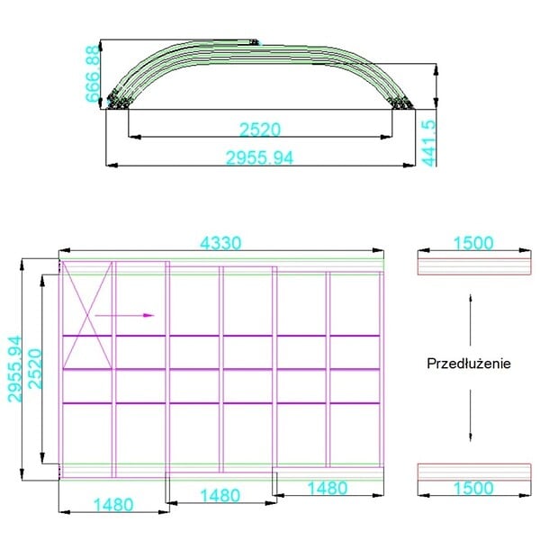 ALTANKA - Abri de piscine Horizon - 4.33x2.52 m - polycarbonate alvéolaire 8 mm - pour piscine BAS7302. BAS7303 - ECO302 - large