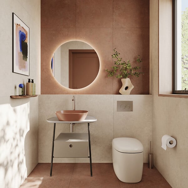 VITRA - Vasque à poser VitrA Plural VitrA Clean terre rouge mat - large