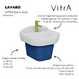 VITRA - Lavabo pour enfant VitrA Sento Kids 45 cm + Cache siphon bleu + siphon et bonde WIRQUIN - vignette