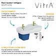 VITRA - Lavabo pour enfant VitrA Sento Kids 85 cm + cache siphon bleu + 2 mitigeurs lavabo VitrA Sento Kids + siphon et bonde WIRQUIN - vignette