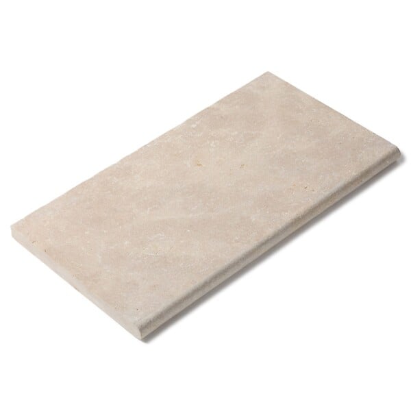 RO'MA NATURE - Margelle de piscine Pierre de l'Atlas Beige 61x33x3 cm Bord 1/2 Rond (à l'unité) - large