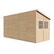 TIMBELA - Abri de Jardin en Bois Naturel (avec paroi latérale) PLUS LES PLANCHERS IMPRÉGNÉ - H244xl218xL514 cm/10 m2 - M341A+M341G - vignette