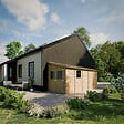 TIMBELA - Abri de Jardin en Bois Naturel (avec paroi latérale) PLUS LES PLANCHERS IMPRÉGNÉ - H244xl218xL514 cm/10 m2 - M341A+M341G - vignette