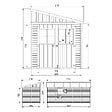 TIMBELA - Abri de Jardin en Bois Naturel (avec paroi latérale) PLUS LES PLANCHERS IMPRÉGNÉ - H244xl218xL514 cm/10 m2 - M341A+M341G - vignette
