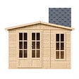 TIMBELA - Abri de jardin en bois 6 m2 - avec des bardeaux bitumineux - M334FB+H334FBGREY - vignette
