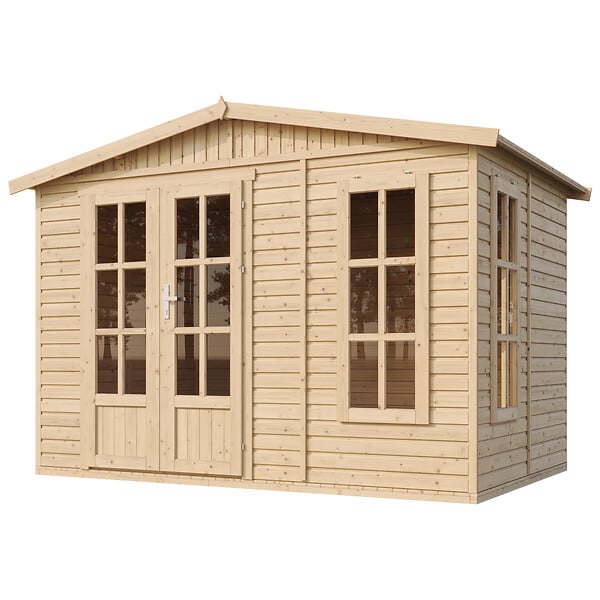 TIMBELA - Abri de jardin en bois 6 m2 - avec des bardeaux bitumineux - M334FB+H334FBBROWN - large