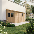 TIMBELA - Abri de Jardin en Bois Naturel (sans paroi latérale)- H243xl216xL416 cm/8 m2 - M340 - vignette