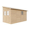 TIMBELA - Abri de Jardin en Bois Naturel (sans paroi latérale)- H243xl216xL416 cm/8 m2 - M340 - vignette