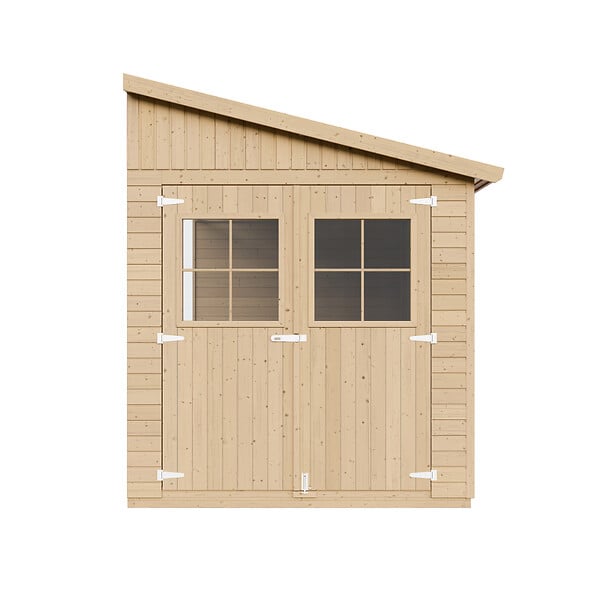 TIMBELA - Abri de Jardin en Bois Naturel (sans paroi latérale)- H243xl216xL416 cm/8 m2 - M340 - large