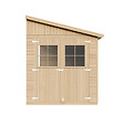 TIMBELA - Abri de Jardin en Bois Naturel (sans paroi latérale)- H243xl216xL416 cm/8 m2 - M340 - vignette