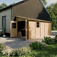 TIMBELA - TIMBELA M341 Abri de Jardin en Bois Naturel (sans paroi latérale) - H244xl216xL513 cm/10 m2 - vignette