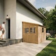 TIMBELA - TIMBELA M339A+M339G  Abri de Jardin en Bois Naturel (avec paroi latérale) AVEC LES PLANCHERS IMPRÉGNÉ- H244xl218xL318 cm/6 m2 - vignette