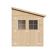 TIMBELA - Abri de Jardin en Bois Naturel (sans paroi latérale) AVEC LES PLANCHERS IMPRÉGNÉ - H243xl216xL318 cm/6 m2 - M339+M339G - vignette