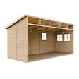 TIMBELA - TIMBELA M341+M341G Abri de Jardin en Bois Naturel (sans paroi latérale) PLUS LES PLANCHERS IMPRÉGNÉ- H244xl216xL513 cm/10 m2 - vignette