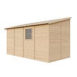 TIMBELA - Abri de Jardin en Bois Naturel (avec paroi latérale) - H244xl218xL416 cm/8 m2 - M340A - vignette