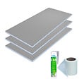 WEDI - Lot de 3 panneaux de construction 250 x 60 x 4 cm + bande d'armature et colle - vignette
