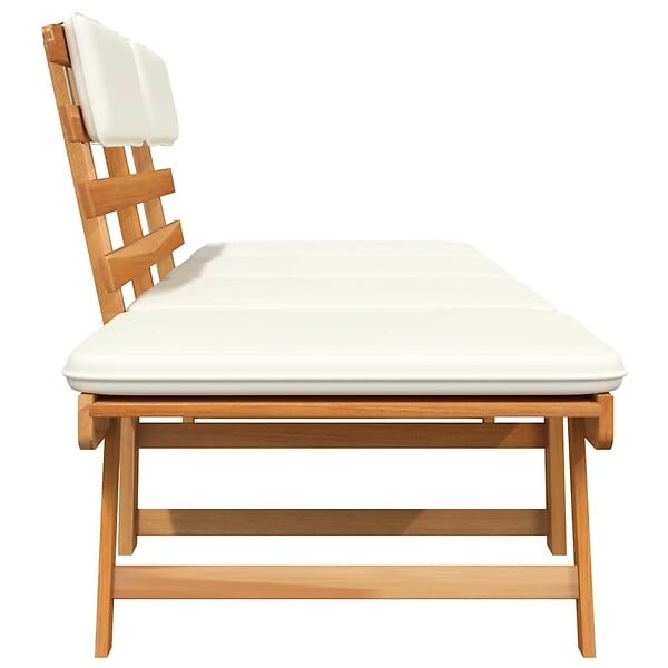 VIDAXL - vidaXL Banc de jardin avec coussins 2-en-1 190 cm Bois solide d'acacia - large