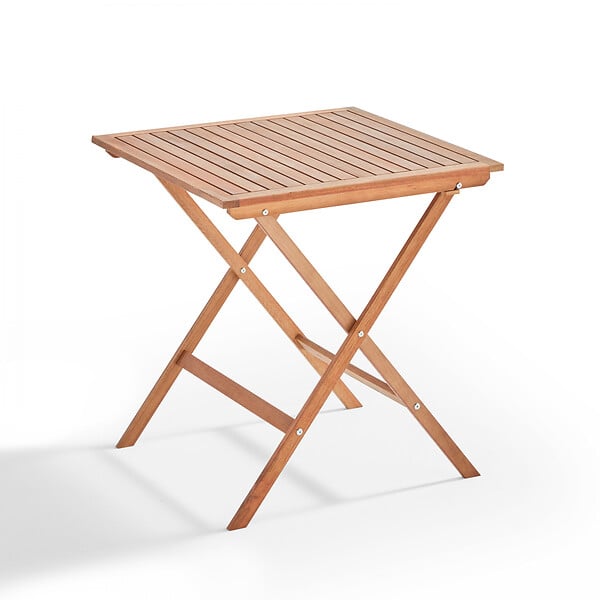 OVIALA - Table bistrot pliante carrée en bois d'eucalyptus - Sete - large