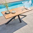 OVIALA - Table de jardin en aluminium et bois d'acacia 8 places 200x95 cm - Stella - vignette
