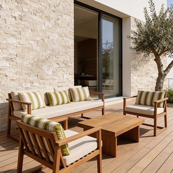 LITHOS - Parement travertin beige 1er choix 0,495m2 - large