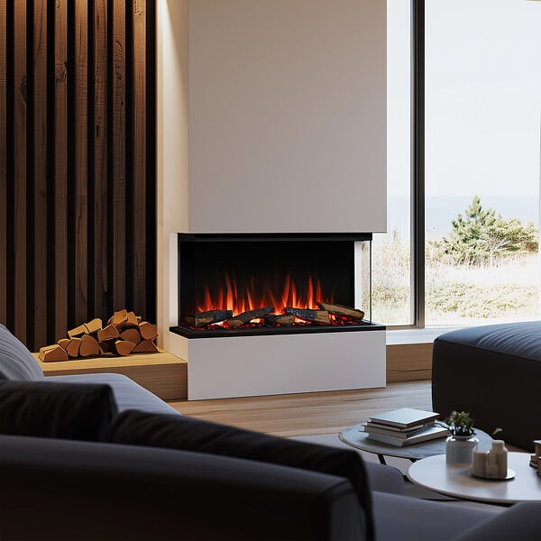 BALDERIA - Cheminée électrique BALDERIA Athena smart 36 - Cheminée encastrable - Noir - large