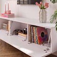 OVIALA - Meuble TV suspendu 200 cm moderne blanc - Holly - vignette