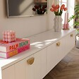 OVIALA - Meuble TV suspendu 200 cm moderne blanc - Holly - vignette