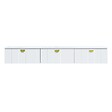 OVIALA - Meuble TV suspendu 200 cm moderne blanc - Holly - vignette