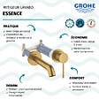 GROHE - Mitigeur mural lavabo Essence Taille M cool sunrise brossé avec corps encastré - vignette