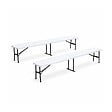 KZ GARDEN - Lot de 2 Bancs de Jardin Pliables Blancs 180 x 28 x 43.5H cm Banc Exterieur Interieur Camping Réception KZ GARDEN - vignette