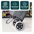 VOUNOT - Chariot de courses 2 roues pliable 59L gris - vignette