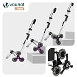 VOUNOT - Chariot de course pliable monte escalier aluminium avec crochets noir - vignette