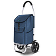 VOUNOT - Chariot de course pliable aluminium 2 roues bleu marine - vignette