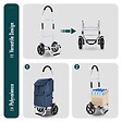 VOUNOT - Chariot de course pliable aluminium 2 roues bleu marine - vignette