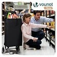 VOUNOT - Chariot de courses 2 roues pliable 59L noir - vignette