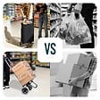 VOUNOT - Chariot de courses 2 roues pliable 59L noir - vignette