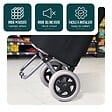 VOUNOT - Chariot de courses 2 roues pliable 59L noir - vignette