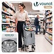 VOUNOT - Chariot de course pliable monte escalier aluminium avec crochets gris - vignette
