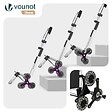 VOUNOT - Chariot de course pliable monte escalier aluminium avec crochets noir - vignette