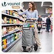 VOUNOT - Chariot de course pliable aluminium 2 roues avec sac isotherme gris - vignette
