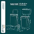 VOUNOT - Chariot de course pliable aluminium 2 roues avec sac isotherme gris - vignette