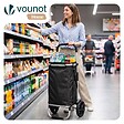 VOUNOT - Chariot de course pliable aluminium 2 roues avec sac isotherme noir - vignette