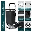 VOUNOT - Chariot de course pliable aluminium 2 roues avec sac isotherme noir - vignette