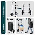VOUNOT - Chariot de course pliable aluminium 2 roues avec sac isotherme noir - vignette